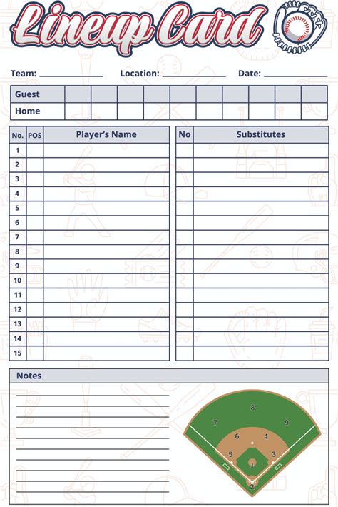 free printable baseball lineup cards|Baseball Lineup Card .